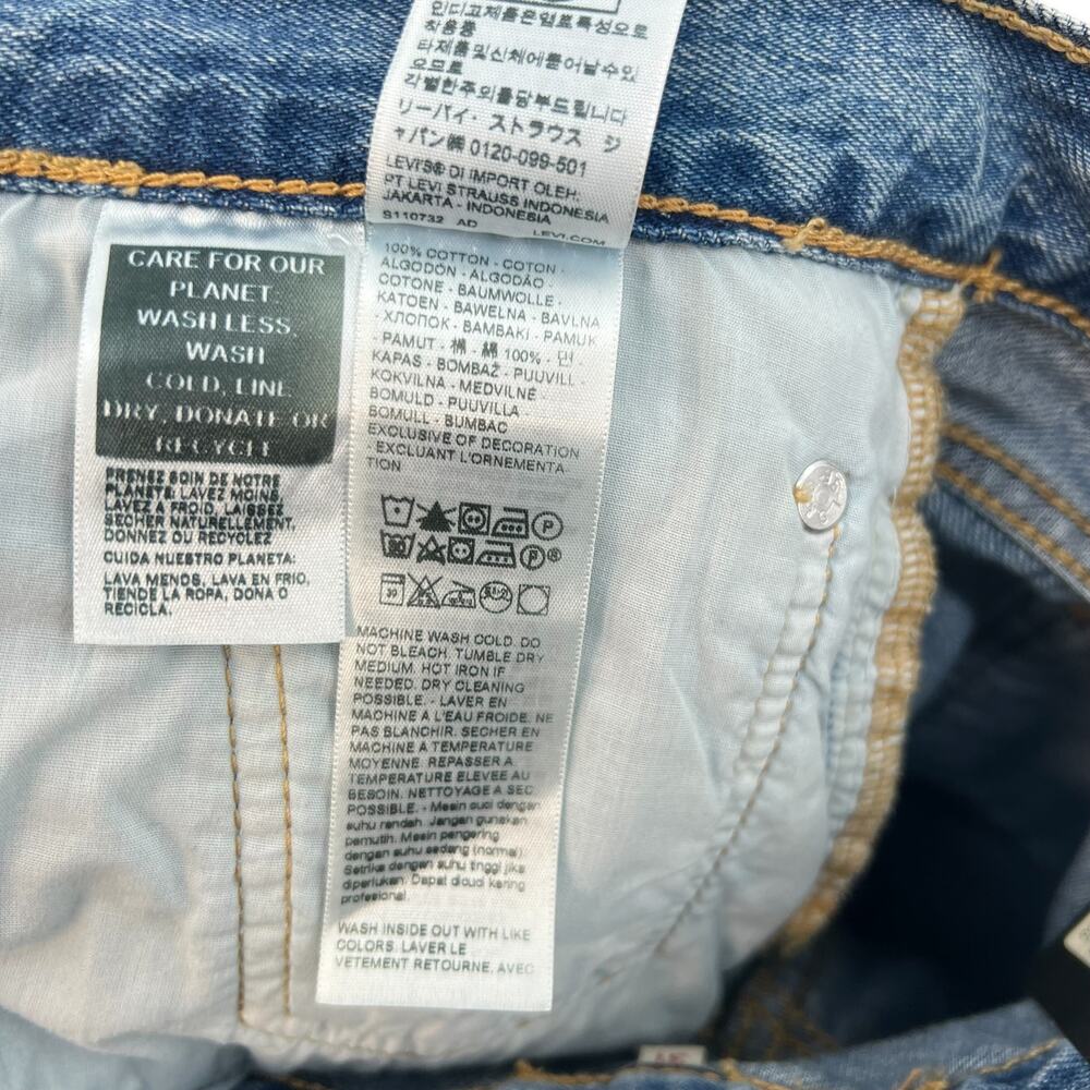 Levi's Ankle Column Skirt Please Hold Medium Wash Denim Slit Womens 31 - Picture 15 of 16